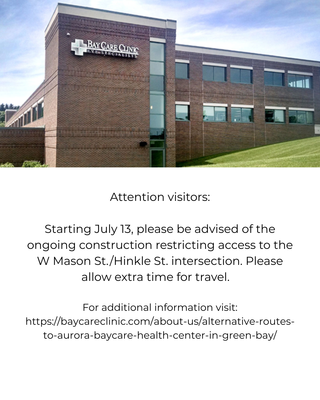 Aurora BayCare Health Center in Green Bay - BayCare Clinic Eye Specialists